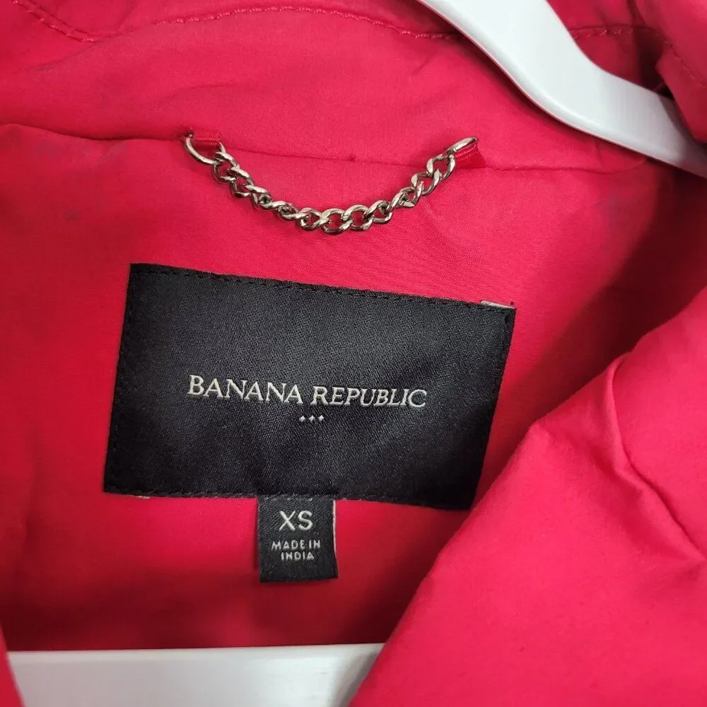 BANANA REPULIC Hot Pink Double Breasted Short Trench‎ Coat Jacket size x small